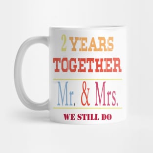 2 Years Together Mr & Mrs 2nd Wedding Anniversary Mug